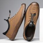 Men's Casual Lace-up Soft-Soled Shoes with Lace-Up Fashion Trend. Breathable, Comfortable and Anti-Slip Mesh Lining